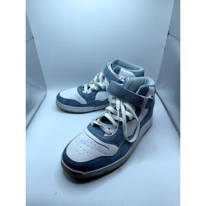 AND1 Womens 9 Sneaker Blue White Leather High Top Basketball Athletic Shoes